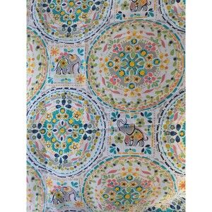 Cynthia Rowley Happy Elephant Medallion Shower Curtain Cotton Blend 67 X 72